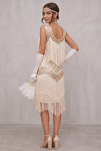 Freya | Women's 1920s Sequin Fringe Cocktail Party Dress Flapper Style