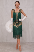 Freya | Women's 1920s Sequin Fringe Cocktail Party Dress Flapper Style