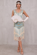 Freya | Women's 1920s Sequin Fringe Cocktail Party Dress Flapper Style